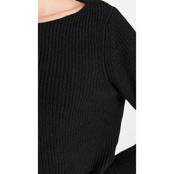 Le Kasha Cannes Cashmere Cropped Ribbed Knit Sweater Black - One Size - Picture 5 of 7